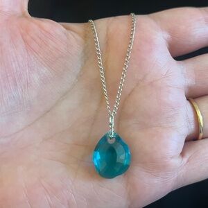 Swarovski Crystal Aqua Pendant Necklace